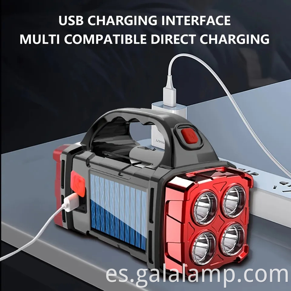 Linterna LED LED recargable solar y USB